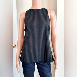 Banana Republic Pinstripe Sleeveless Preppy Office Tunic Top Sz 12 MSRP $80 NWOT